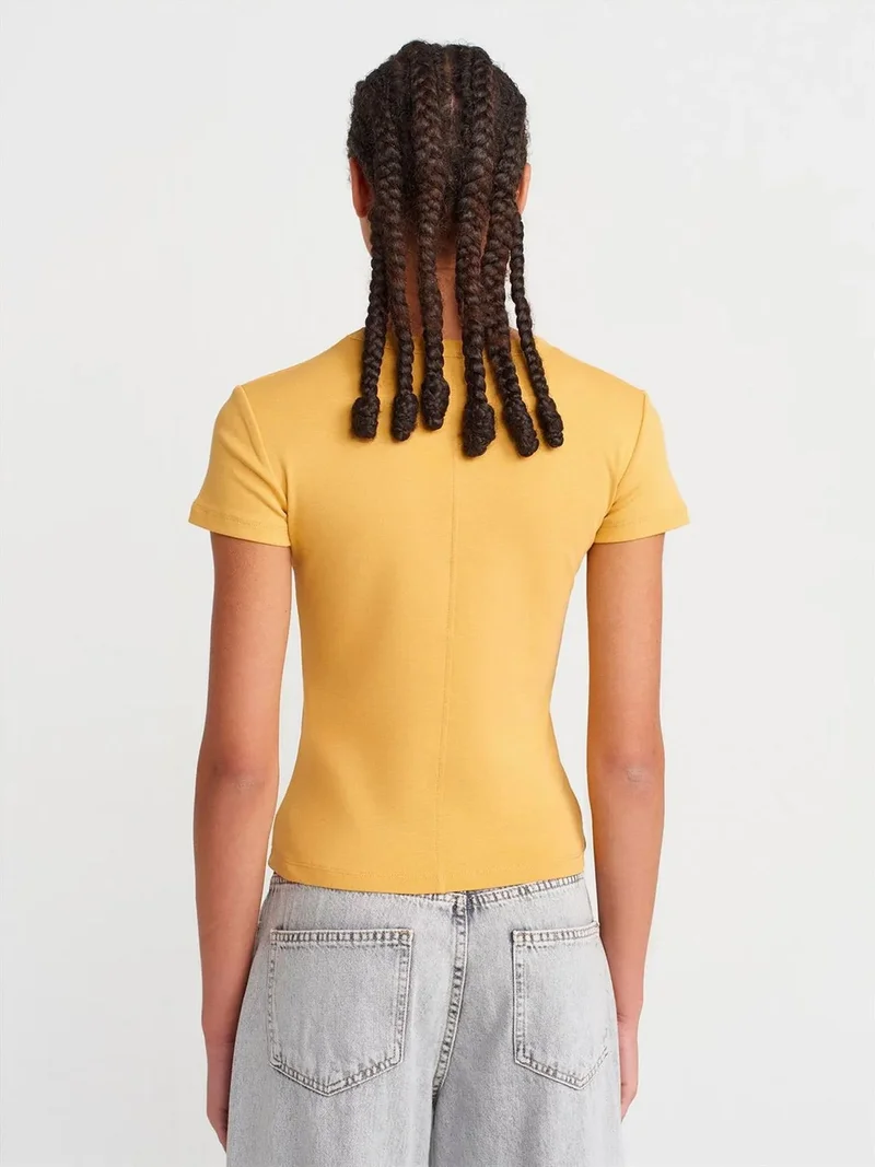ديلفين Dilvin Slim Fit Cotton V-Neck T-Shirt