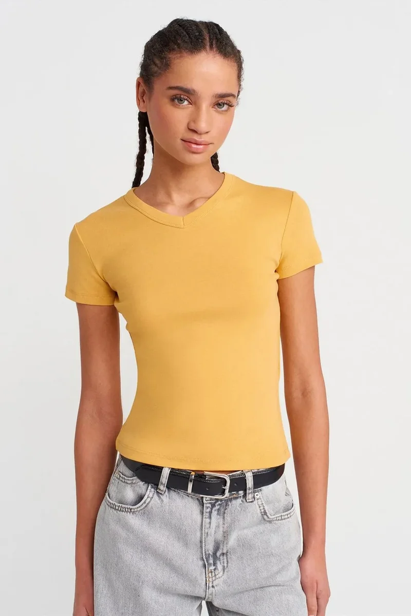 DILVIN Slim Fit Cotton V-Neck T-Shirt