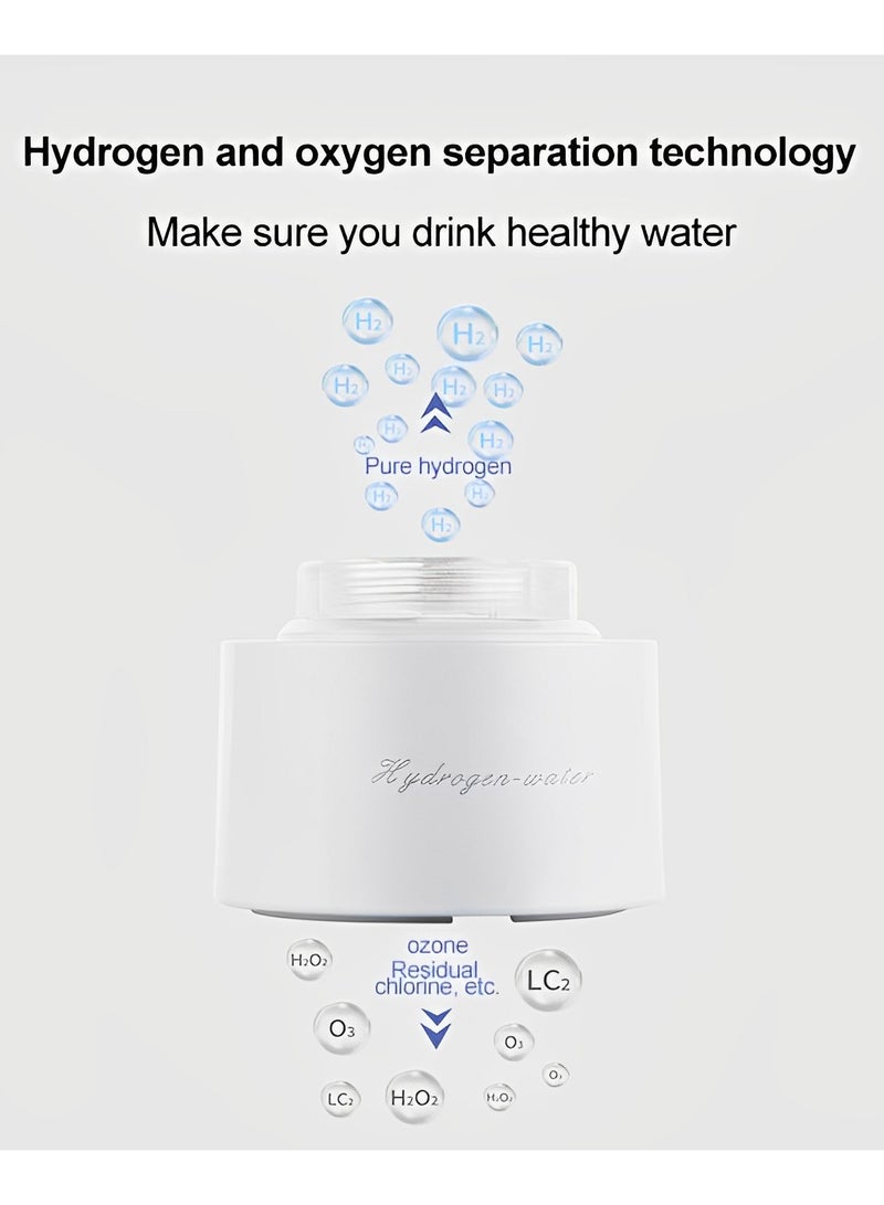 Rechargeable and Portable Glass H2 Hydrogen Rich Water Generator Bottle with inhaler | Advanced PEM(Japan) and SPE(Korea) Technology with up to 3000 PPB | Balanced PH Water Ionizer with Self Cleaning