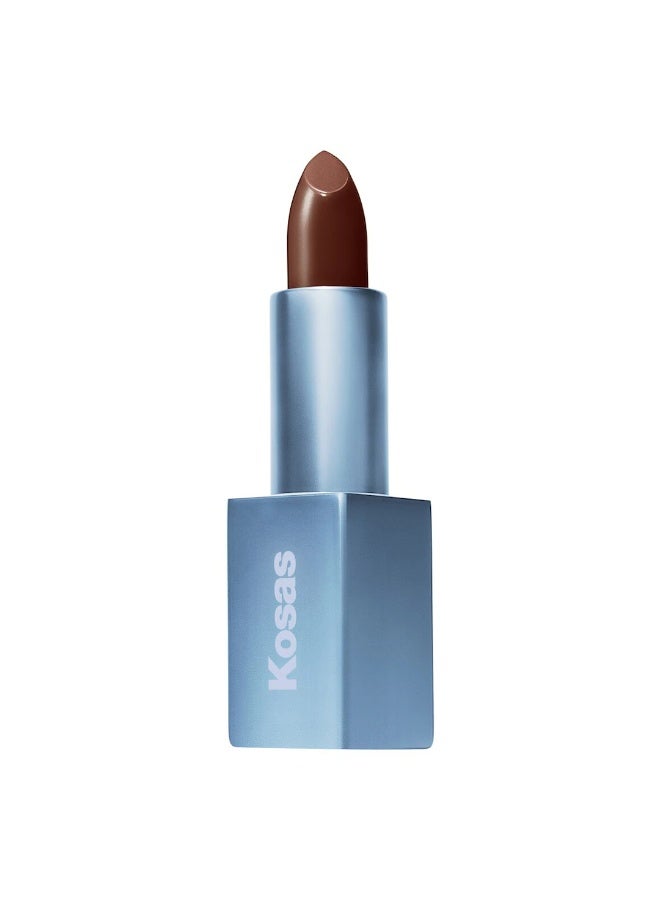 Kosas Lightweight, nourishing, glossy colored lipstick _Subconchies - Rich Warm Brown - Image 1