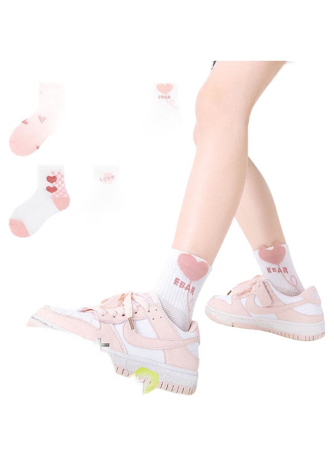 yimian Children'S Socks, Girls' Summer Thin Style, [Combed Cotton Mesh], Thin Cotton Mid-Calf Socks, Breathable, For Babies And Older Children, 5 Pairs - Image 3