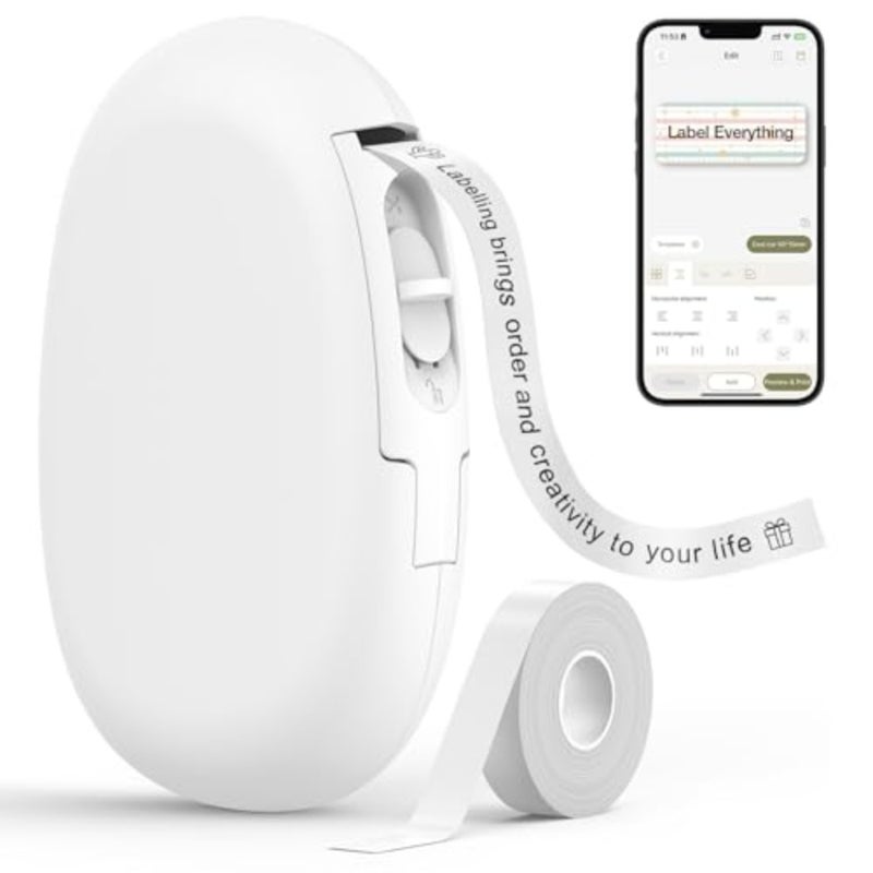 E10 Bluetooth Label Printer With Continuous Waterproof Labels Wireless Thermal Printer For Home Office Use Compatible With iOS Android Apps 29mm Width Tape Portable Compact Design - Image 1
