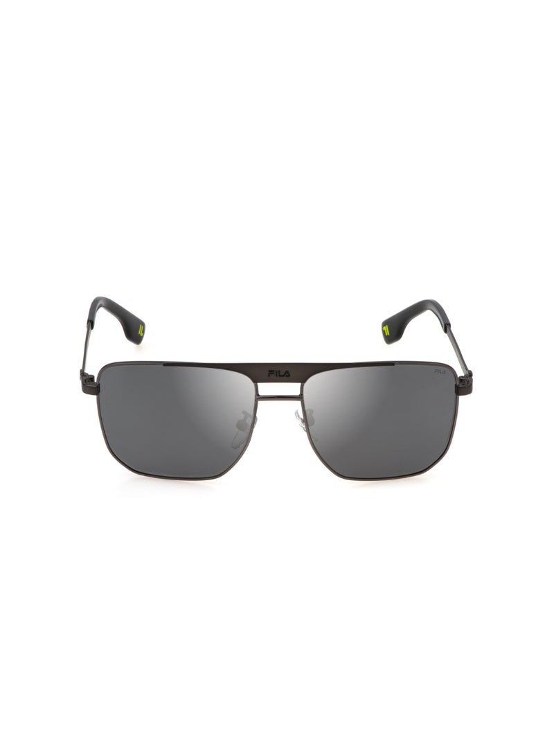 FILA Unisex Navigator Shape  Metal Sunglasses SFI728 57H68X - Lens Size: 57 Mm - Bachelite Semiop.C/Parti Bache - Image 2