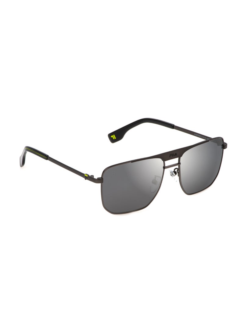 FILA Unisex Navigator Shape  Metal Sunglasses SFI728 57H68X - Lens Size: 57 Mm - Bachelite Semiop.C/Parti Bache - Image 3