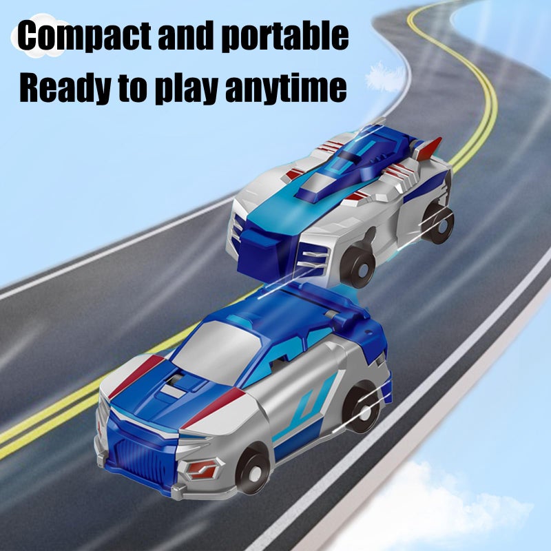 liluwushe 2-in-1 Collision Transformation Dinosaur Car Toy |Magnetic Cars Convertible Robot Toys|DinosaurToys for Kids 3-12 Ideal Christmas Birthday Gift for Boys (Blue) - Image 3