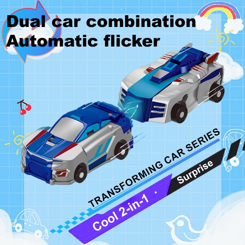 liluwushe 2-in-1 Collision Transformation Dinosaur Car Toy |Magnetic Cars Convertible Robot Toys|DinosaurToys for Kids 3-12 Ideal Christmas Birthday Gift for Boys (Blue) - Image 4