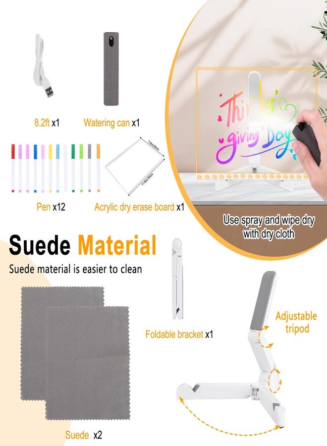 Lufccos Lumiboard Led Drawing Board,11.8 X 7.9” Led Note Board with Colors,Cosmody Led Drawing Board,Erasable Light Up Dry Erase Board,Personalized Birthday Gifts for Women Men, Adjustable Stand,12 Pens - Image 2