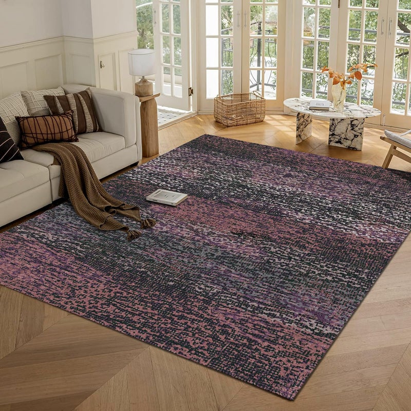 RUGSURE Washable Area Rug - 1/6 Thick - Stain & Water Resistant Non-Slip - Resistant Rug for Living Room, Bedroom, Nursery, Pet & Child Friendly, Vintage Charm Area Rugs (Burgundy, 4' x 6') - Image 1