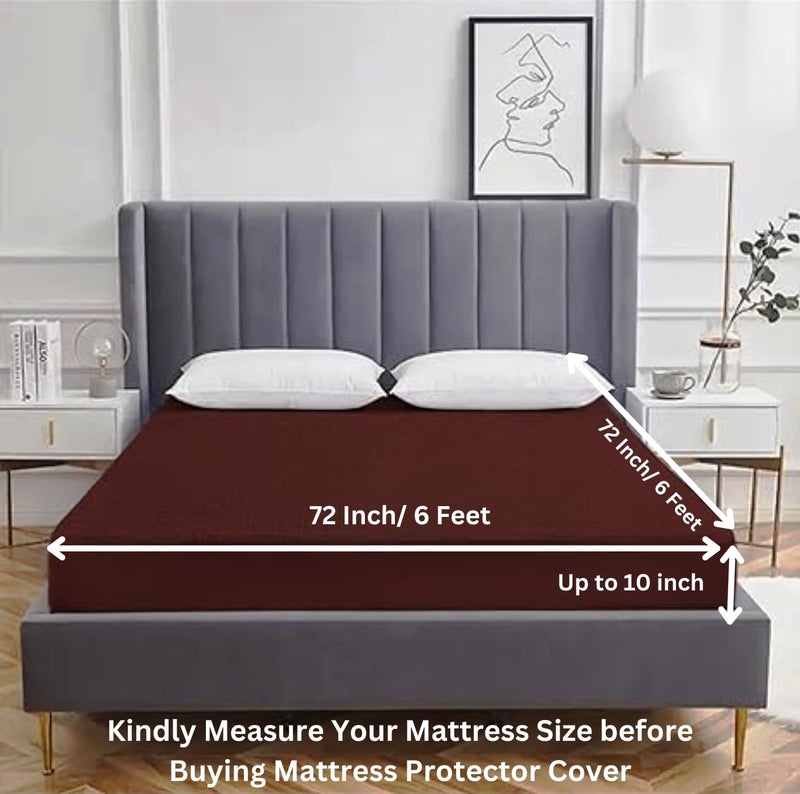 Oxinexx 100 Waterproof Ultra Soft Cotton Feel Terry Mattress Protector King Size 78x72 Inches Breathable Hypoallergenic Fitted King Size Bed Protector Cover 78x72 inch 65x6 Feet - Image 2