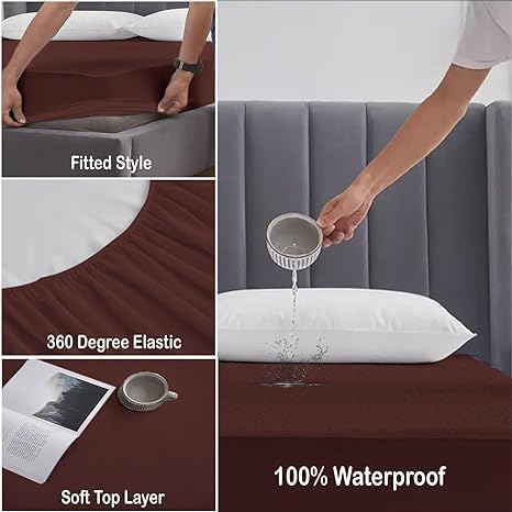 Oxinexx 100 Waterproof Ultra Soft Cotton Feel Terry Mattress Protector King Size 78x72 Inches Breathable Hypoallergenic Fitted King Size Bed Protector Cover 78x72 inch 65x6 Feet - Image 5
