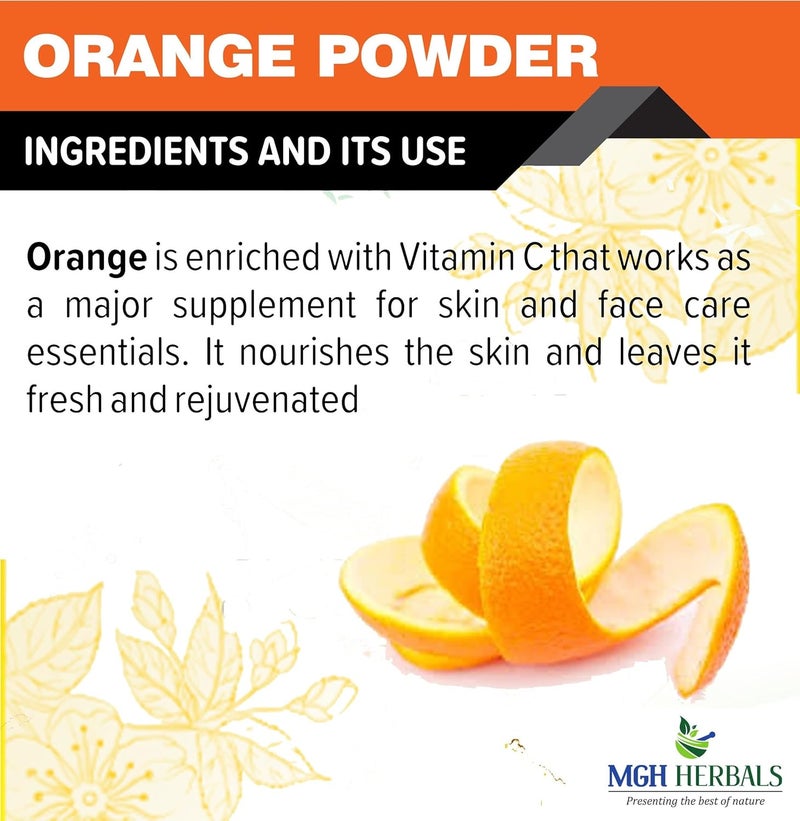 MGH Herbals MGH Herbals Orange Peel Powder For Skin And Face 200 Grams 100 Natural PreservativeFree No Chemcial  - Image 3