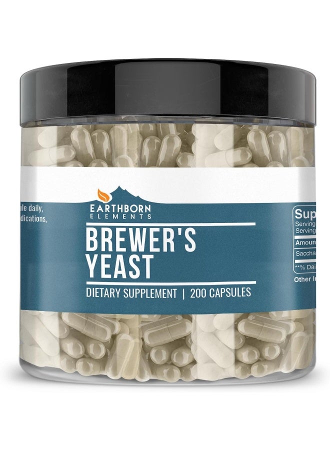 earthborn elements Brewer'S Yeast (200 Capsules) Lab-D Purity, Cardiovascular, Healthy Digestion* - Image 1