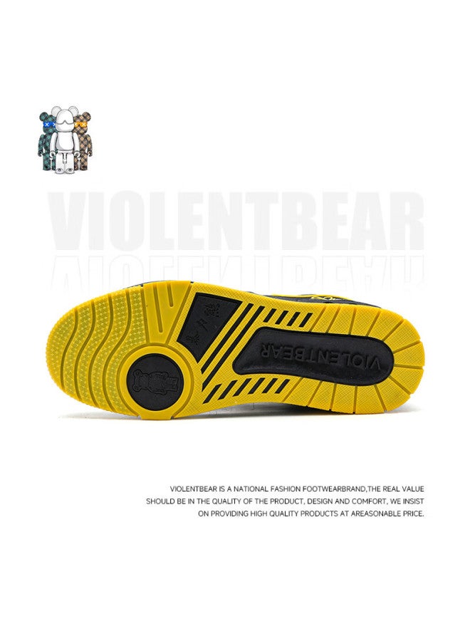 Violentbear Men's Autumn New Sports Shoes Casual Lightweight Breathable Couple Sneakers 889 Black Duck Yellow Size 38 - Image 3