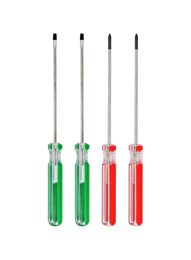 AUXBC 4Pcs 3mm Magnetic Screwdriver Set, Phillips and Slotted Head Tips with 3 inch Steel Shaft, Professional Hand Tools for Computer Electronics Home Repair - Image 1