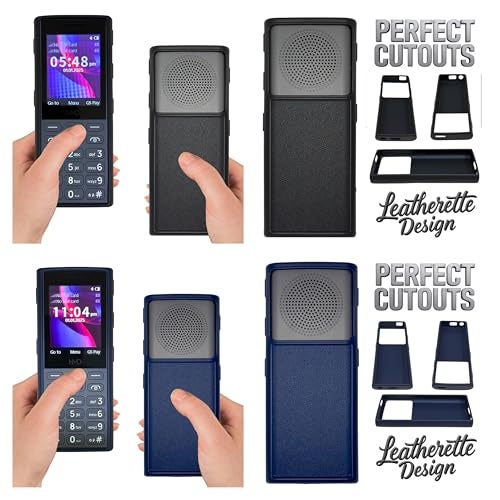 ZAOMA Premium Leather Design TPU Back Cover Case Compatible for HMD 130 Music DS Model No. : TA-1714 Keypad Mobile Feature Phone Rugged Case - (Pack of 2) - Image 4
