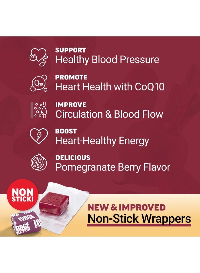 فوريس فاكتور فورس فاكتور توتال بيتس تشويات النهائية لصحة القلب لدعم ضغط الدم | مع مسحوق البت روت، كو-كيو 10، فيتامينات ب ومستخلص بذور العنب لدعم تدفق الدم والطاقة | طعم التوت الأسود | 60 شويّة ناعمة - Image 4