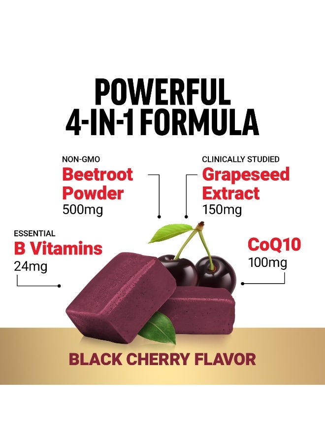 فوريس فاكتور فورس فاكتور توتال بيتس تشويات النهائية لصحة القلب لدعم ضغط الدم | مع مسحوق البت روت، كو-كيو 10، فيتامينات ب ومستخلص بذور العنب لدعم تدفق الدم والطاقة | طعم التوت الأسود | 60 شويّة ناعمة - Image 3