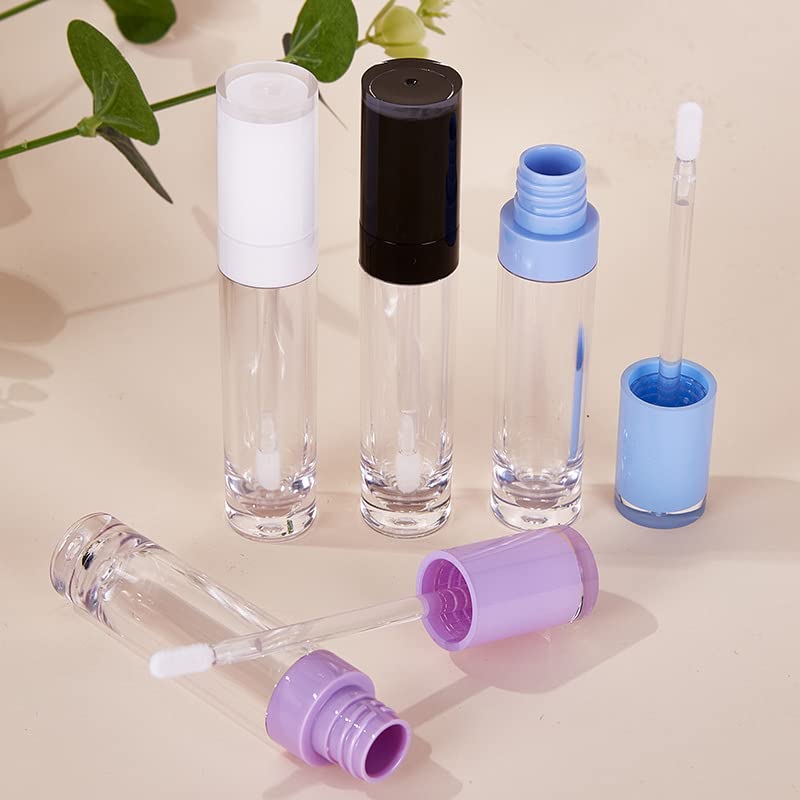 COSIDEA 26 pcs Empty 8ml Lip Gloss Tubes with clear Wand，Round Purple Lipgloss Containers，DIY cosmetic packing Container Bulk Wholesale - Image 3