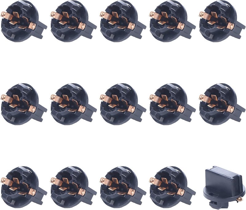Alopee T10 Twist Lock Socket 194 168 Wedge Base Holder for W5W 2825 Auto Dashboard Instrument Panel Gauge Cluster Light Door Light Bulbs Holder DC 12V, Pack of 15 - Image 1