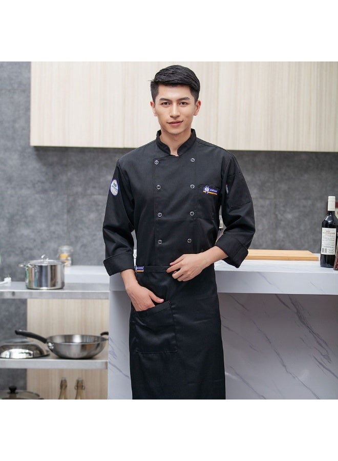 NIBEMINENT Kitchen Cook Shirt Long/Short Sleeve Unisex Chef Jacket Double-Breasted Classic Coat Restaurant Kitchen Uniform - Image 1