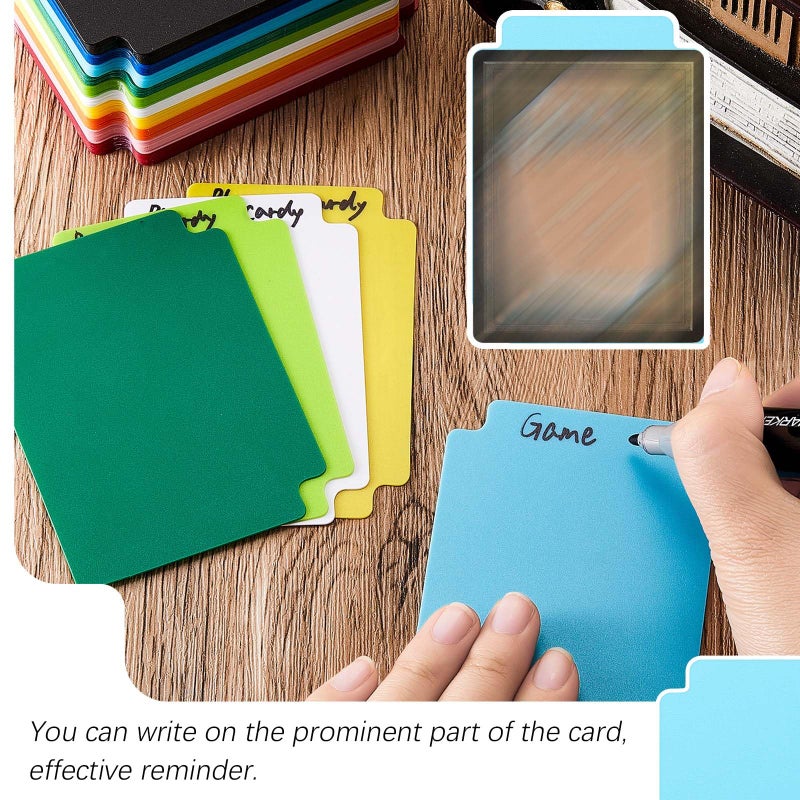 Suilung 100 Pcs Trading Card Dividers Plastic Card Dividers, Frosted Separator with Tabs Standard Vertical Compatible with MTG Games Sports TCG, 2.7 x 3.8 Inches (Multicolor) - Image 4