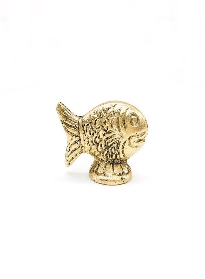 DOKCHAN Brass Animal Fish Sculpture Statue Handcrafted Decorative Showpiece Idol for Home, Office Decor (Size : 3cm | Weight : 22gm Approxe) - Image 1