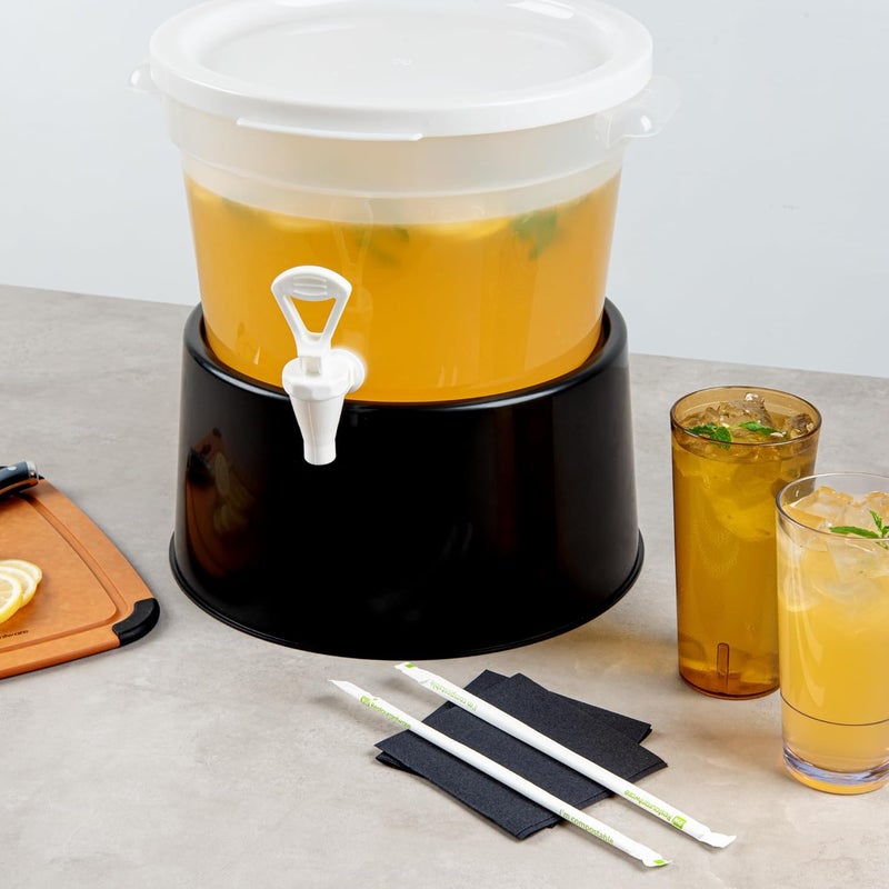 Restaurantware  BASE ONLY Bev Tek Beverage Dispenser Base 1 Durable Dispenser Base  Dispensers Sold Separately For 3 And 6 Gal Dispensers Black Plastic Drink Dispenser Base Dishwashable - Image 4