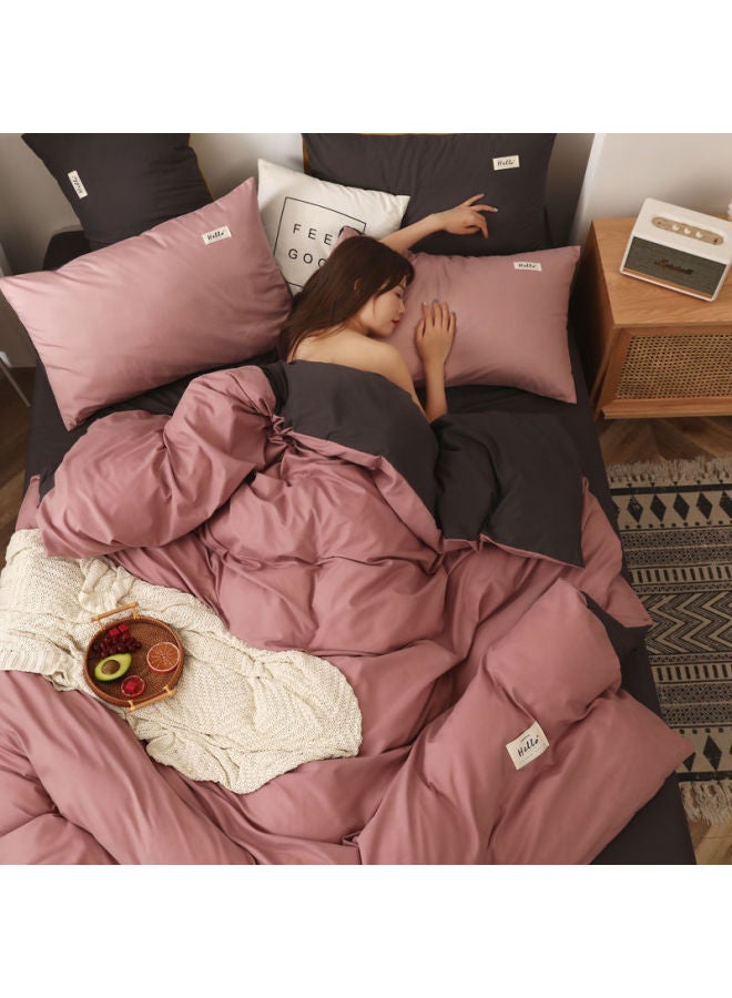 Skin-friendly Sanding Solid Color Single Quilt Cover Simple Nordic Style No Pilling No Fading Student Dormitory Upper And Lower Burds-Color: Navy + Khaki✦✦-Specifications:Single Quilt Cover 220*240cm✦✦ - Image 2