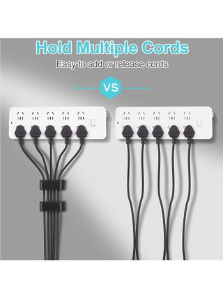 20-Piece Cable Management Clips, Large Clips for Under Desk Wire Management, Adhesive Organizer Multiple Cord, Computer/PC, Network, TV, Ethernet, Electric Wires, Black - view 4