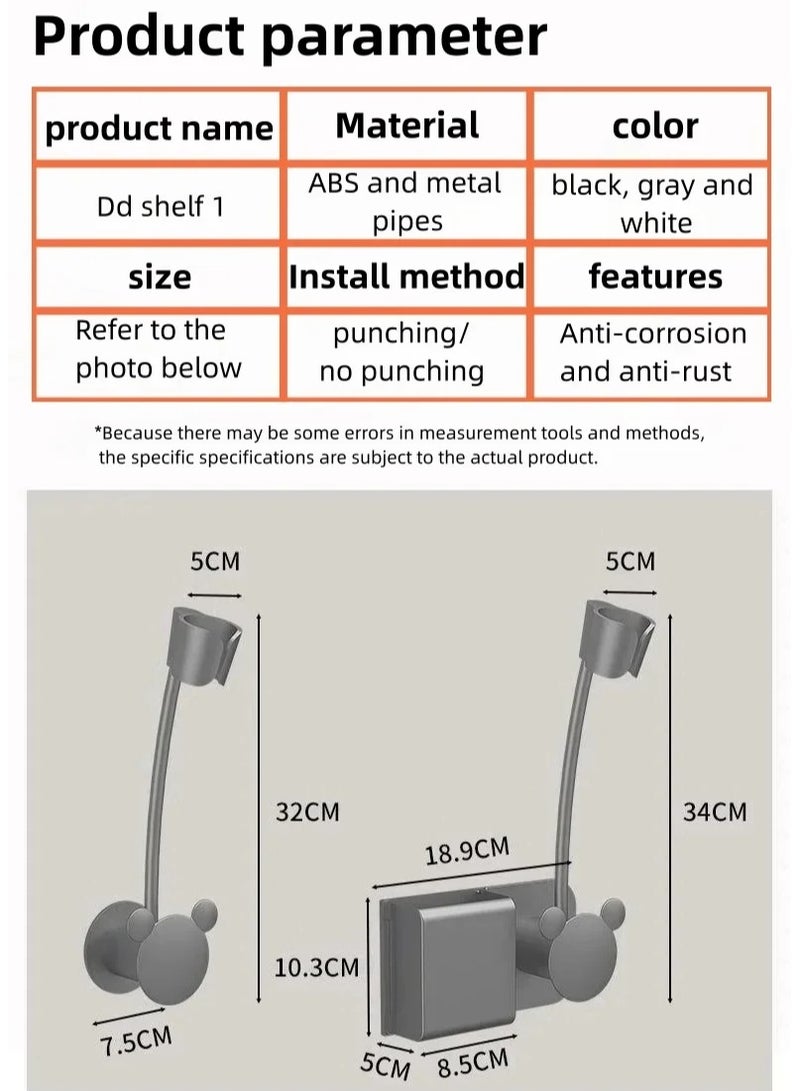 AROAQ Bathroom Shelf On The Wall No Drilling Multifunctional Storage Shelves Bathroom Organizer Hair Dryer Holder Toilet Cradle - Image 5