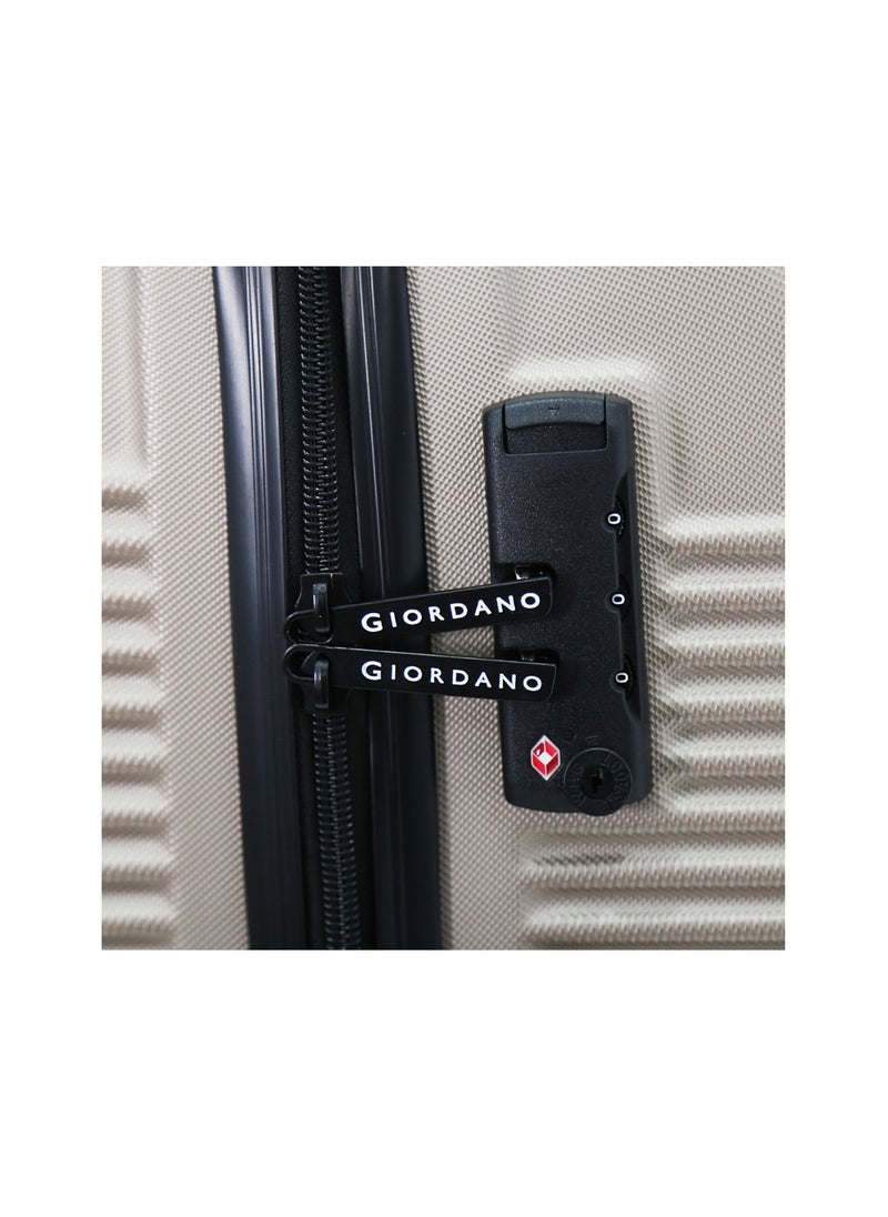 GIORDANO طقم حقائب أمتعة بعجلات من الجانب الصلب 3 قطع، شامبانيا (S-20&quot;،M-24&quot;،L-28&quot;)  - Image 3