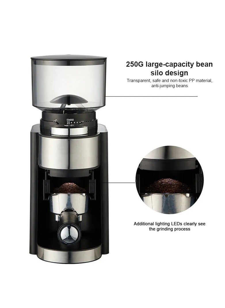 مطحنة قهوة كهربائية مخروطية، 150 واط، مع 25 إعداد...