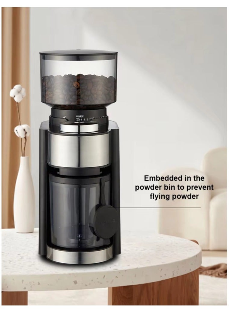 مطحنة قهوة كهربائية مخروطية، 150 واط، مع 25 إعداد...