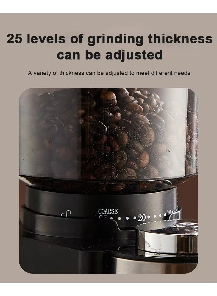 مطحنة قهوة كهربائية مخروطية، 150 واط، مع 25 إعداد...
