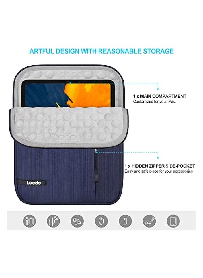 Lacdo Tablet Sleeve Case for 13 inch New iPad Pro M4 2024, 13 inch New iPad Air M2 2024, 12.9 inch New iPad Pro 6 5 4 3 2022-2018 with Magic Keyboard and Smart Keyboard Folio Protective Bag, Blue  - Image 4