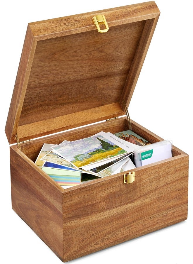 DRASTAR Wooden Keepsake Box, Large Acacia Storage Memory Box with a Hinged Lid for Crafts and Photo Storage - Image 1