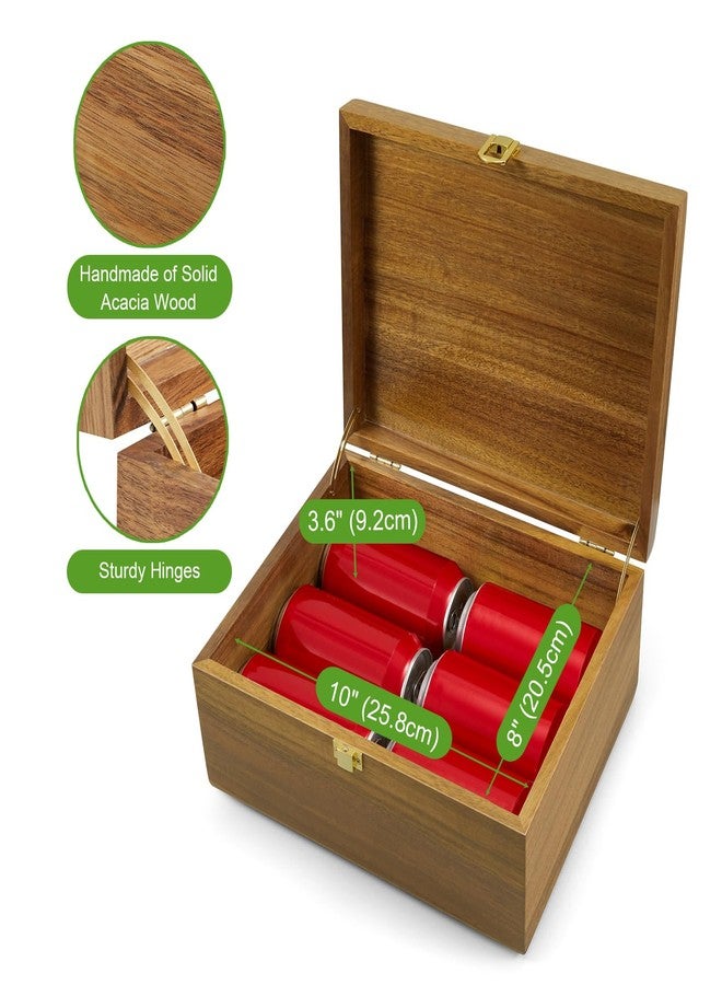 DRASTAR Wooden Keepsake Box, Large Acacia Storage Memory Box with a Hinged Lid for Crafts and Photo Storage - Image 4