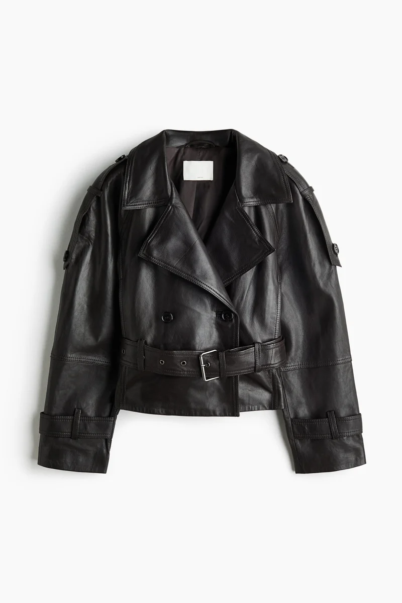 Leather biker jacket