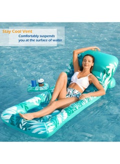 Jasonwell Inflatable Pool Float Adult - Pool Floaties Lounger Floats Floating Chair Raft With Adjustable Backrest Cup Holders Water Floaty Lake Lounge Tanning Floats Beach Party Toys For Adults Kids  - Image 5