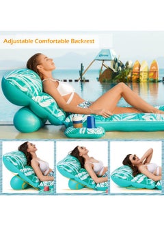 Jasonwell Inflatable Pool Float Adult - Pool Floaties Lounger Floats Floating Chair Raft With Adjustable Backrest Cup Holders Water Floaty Lake Lounge Tanning Floats Beach Party Toys For Adults Kids  - Image 2