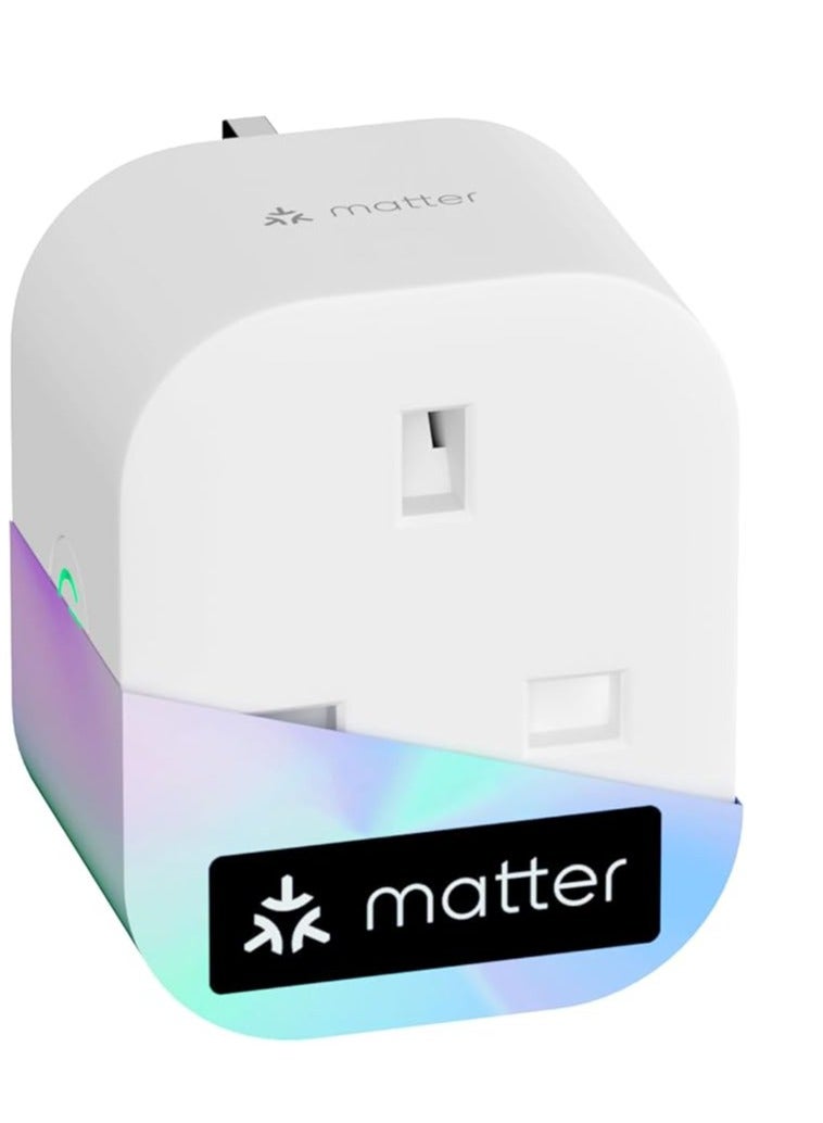 Meross Matter Smart Plug Mini with Energy Monitoring, Works with Apple HomeKit, Alexa, Google Home, SmartThings, WiFi Plug with Voice Remote Control, 13A, 1 Pack