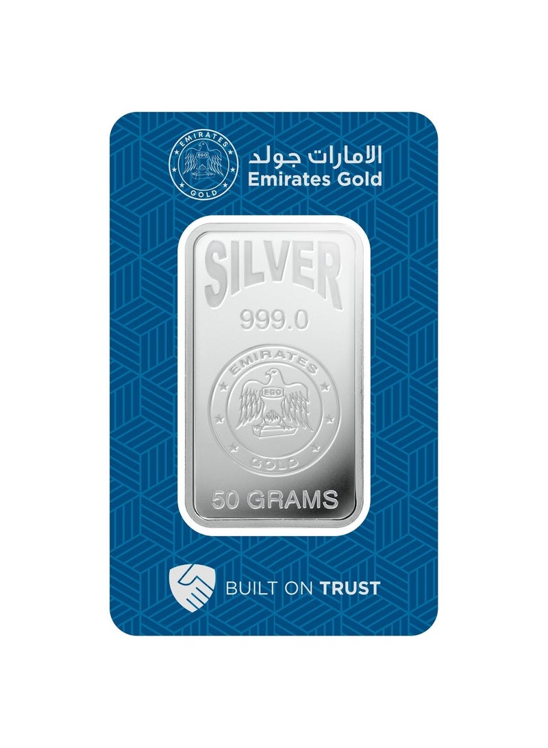 Emirates Gold 50g Silver Bar – Certified Bar- WITH INVOICE - Image 2