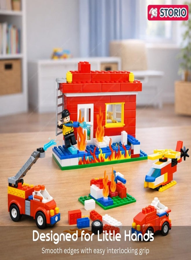 Storio Rescue Squad 260+ Pcs Fire Fighter Theme Building Blocks Set for Kids | DIY Construction Toy for Boys & Girls | Educational STEM Learning Puzzle Game | Creative Play Set for Children 6+ Years - Image 2