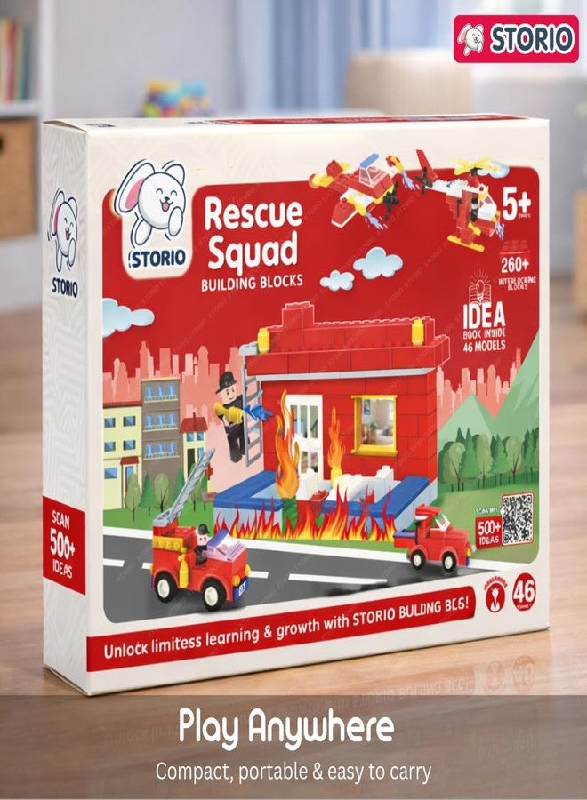 Storio Rescue Squad 260+ Pcs Fire Fighter Theme Building Blocks Set for Kids | DIY Construction Toy for Boys & Girls | Educational STEM Learning Puzzle Game | Creative Play Set for Children 6+ Years - Image 4