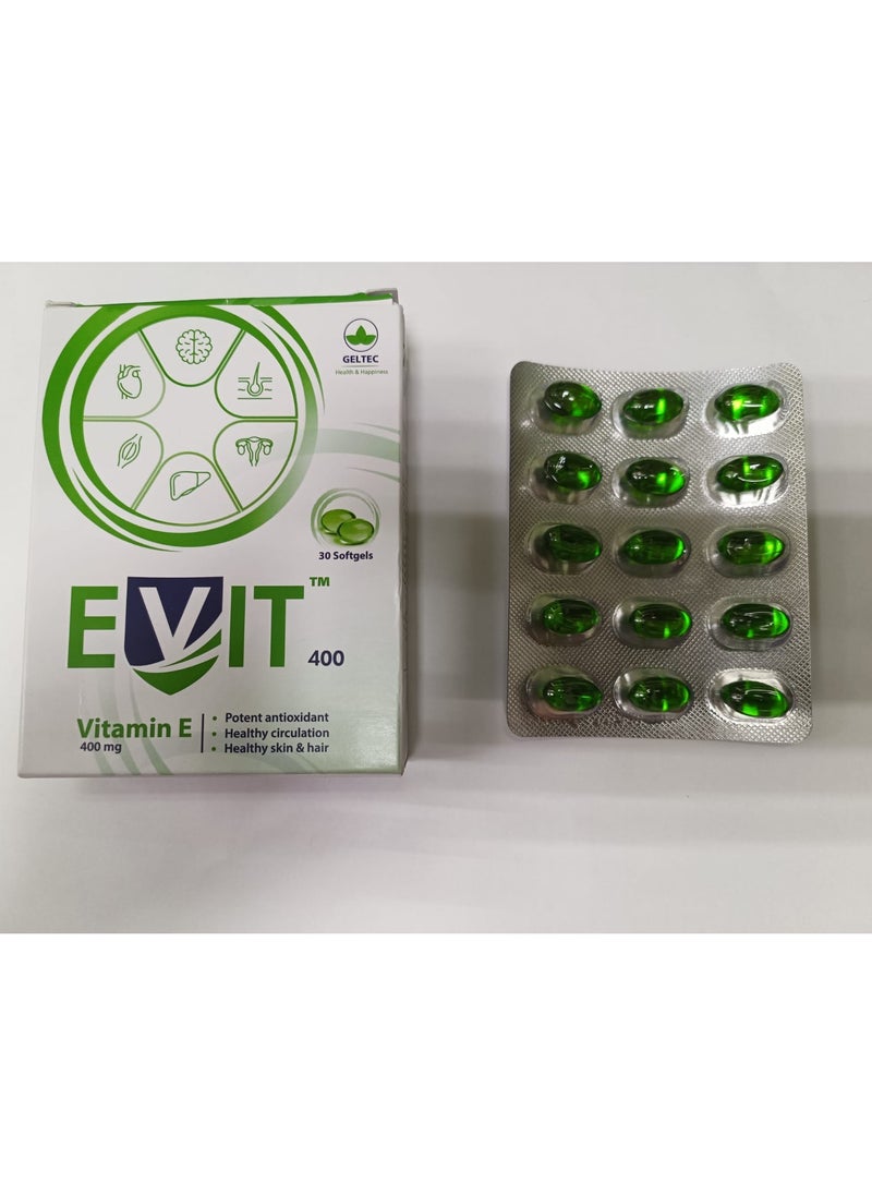 EVIT Vitamin E For Glowing Face,Strong Hair,Acne,Nails, Glowing Skin 400mg,Control Hair Lossess In 10 Days Approx  - Image 2