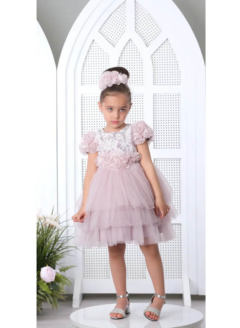 VIA BAMBINO Floral Tulle Dress