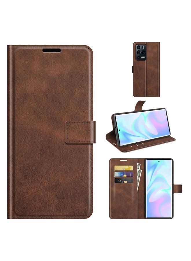 The Bros Case For ZTE Axon 30 Ultra Retro Calf Pattern Buckle Horizontal Flip Leather Case with Holder & Card Slots & Wallet