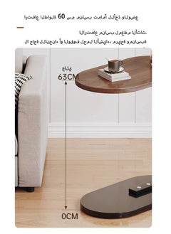 يزما العالمية طاولة جانبية صغيرة، طاولة جانبية على شكل حرف C للأريكة والسرير، طاولة صينية تلفزيون بإطار معدني للأريكة وغرفة المعيشة وغرفة النوم 45*28*60 سم  - Image 4