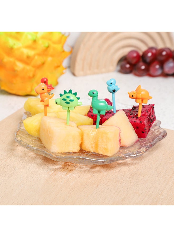 Hot-selling Home Cartoon Fruit Fork Cute Animal Bento Sign Creative Bento Fork Decoration Sign Suit-Color:paper Card-Specifications:6pc Hat  - Image 2