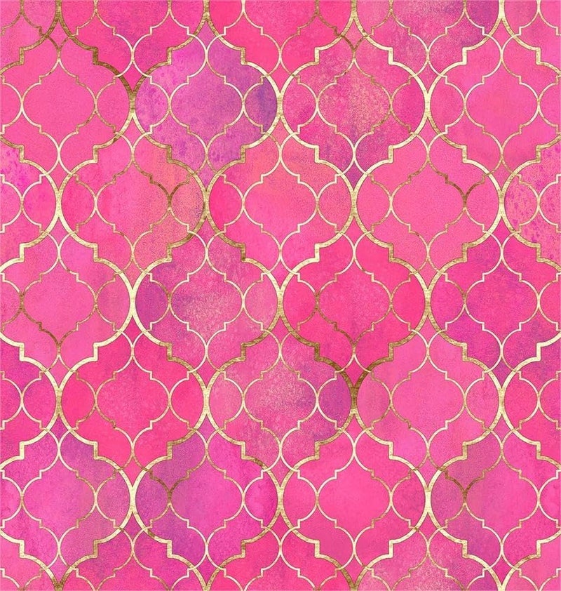 MuralPeel Modern Pink/Golden Krystal Mosaic Peel and Stick Wallpaper Self Adhesive Removable Easy Peel Off Stick on Wall Paper for Bedroom Cabinet Renter Friendly - Image 1
